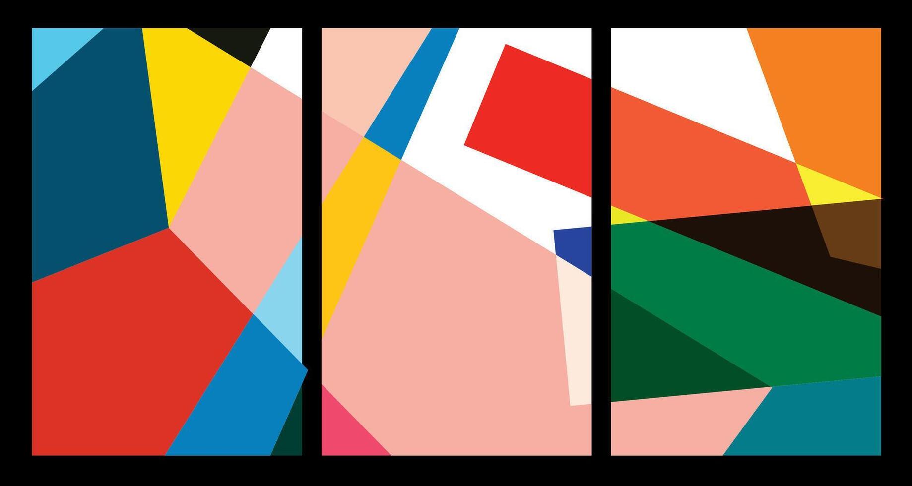 vetor colorida abstrato geométrico poster para verão 2024