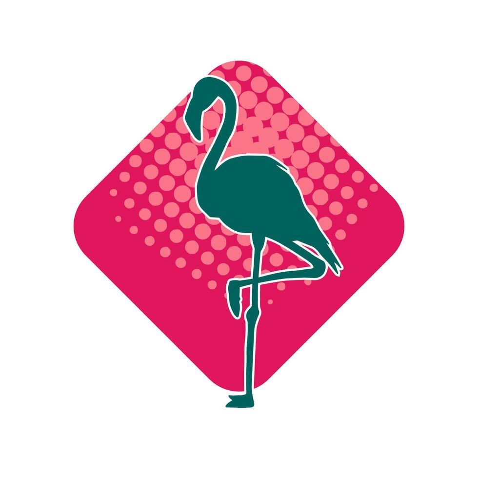 silhueta do uma flamingo pássaro animal dentro elegante pose. vetor