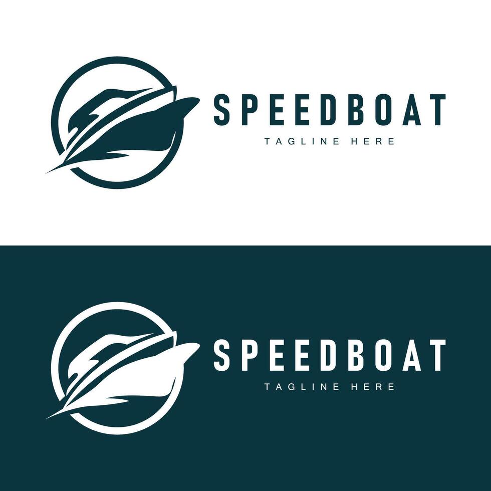 Rapidez barco logotipo projeto, ilustração do uma Esportes barco modelo, simples moderno velozes barco marca vetor