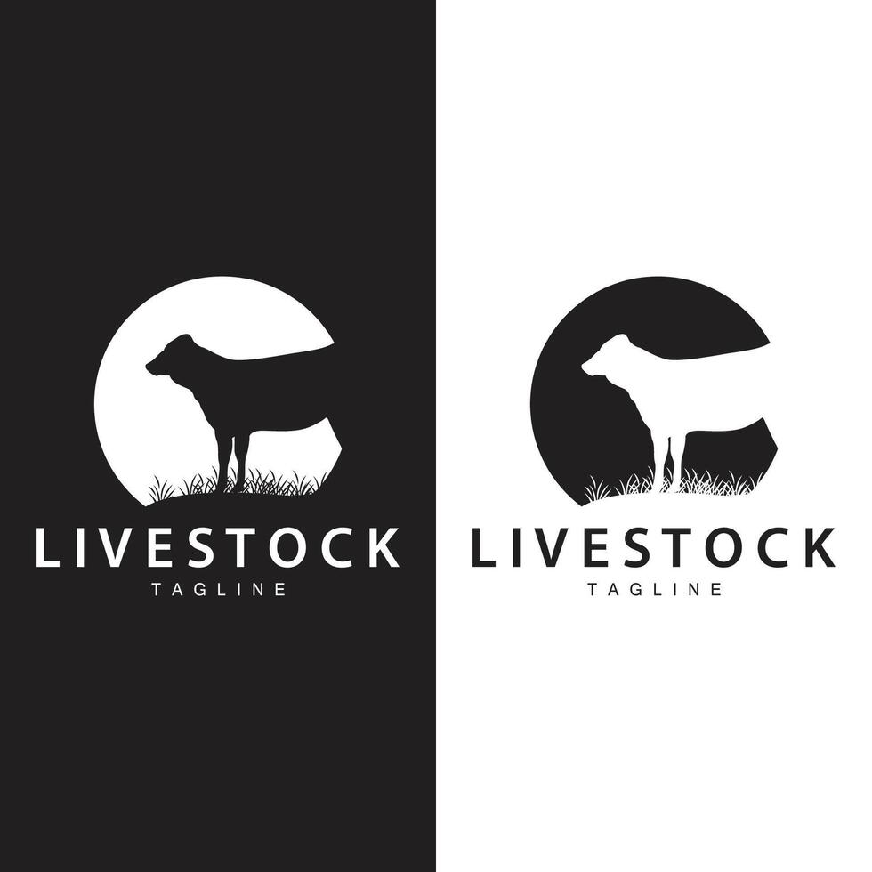 vaca logotipo, gado Fazenda vetor, silhueta simples minimalista Projeto ilustração, símbolo modelo vetor