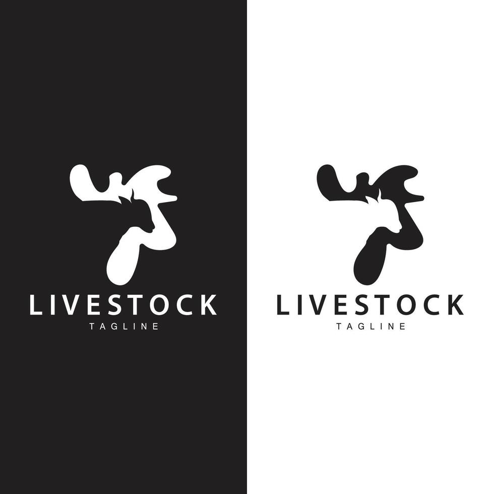 vaca logotipo, gado Fazenda vetor, silhueta simples minimalista Projeto ilustração, símbolo modelo vetor