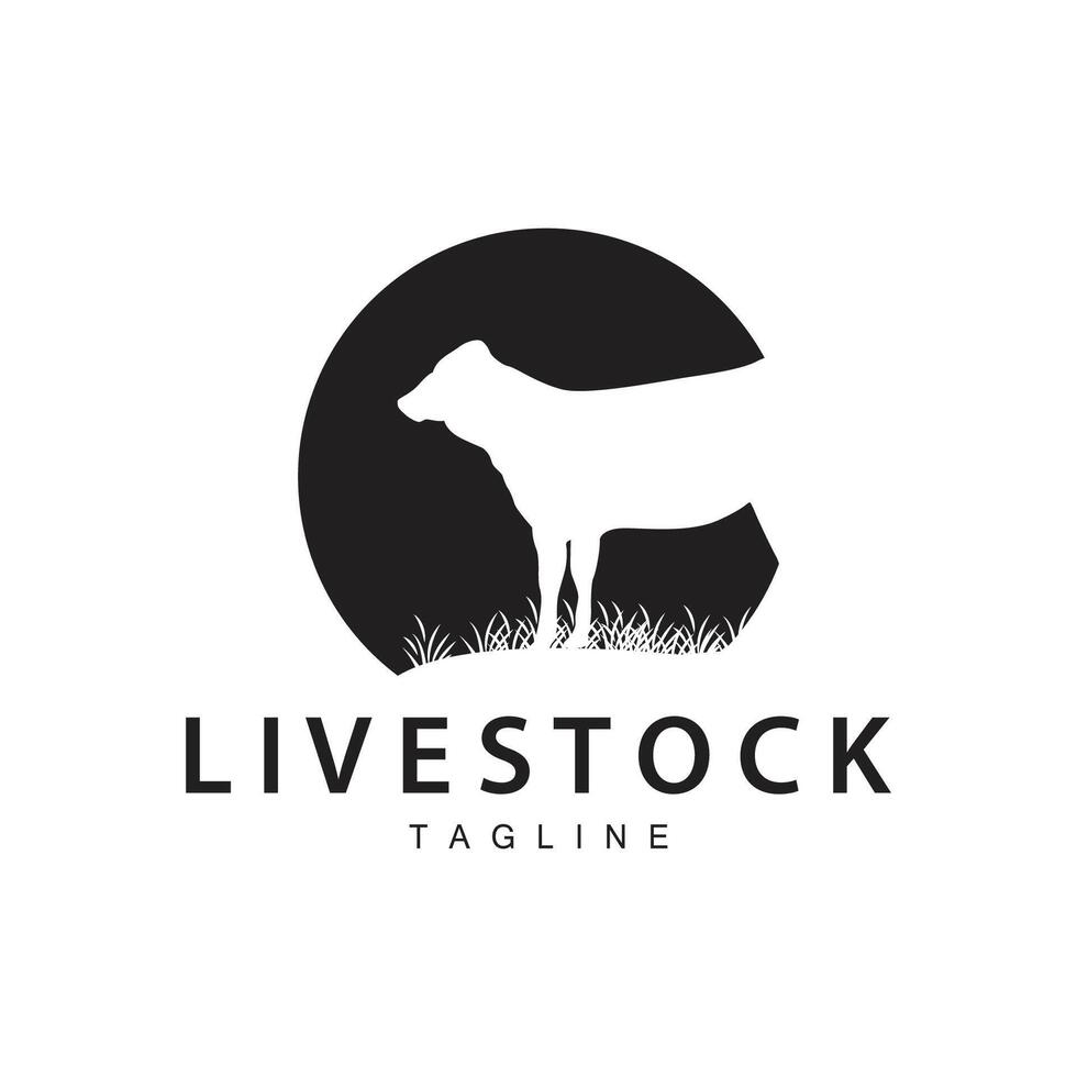 vaca logotipo, gado Fazenda vetor, silhueta simples minimalista Projeto ilustração, símbolo modelo vetor