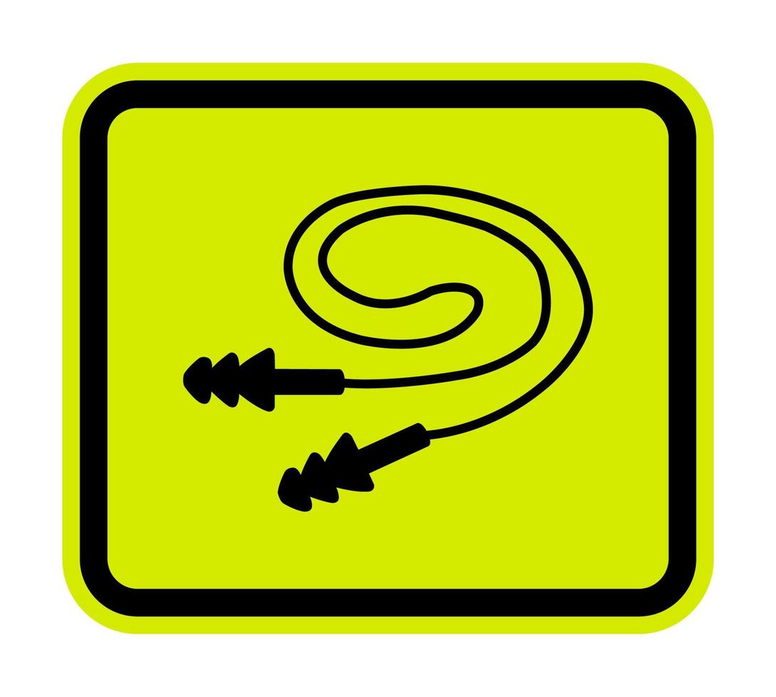 usar tampões de ouvido símbolo de sinal isolado em fundo branco, ilustração vetorial vetor
