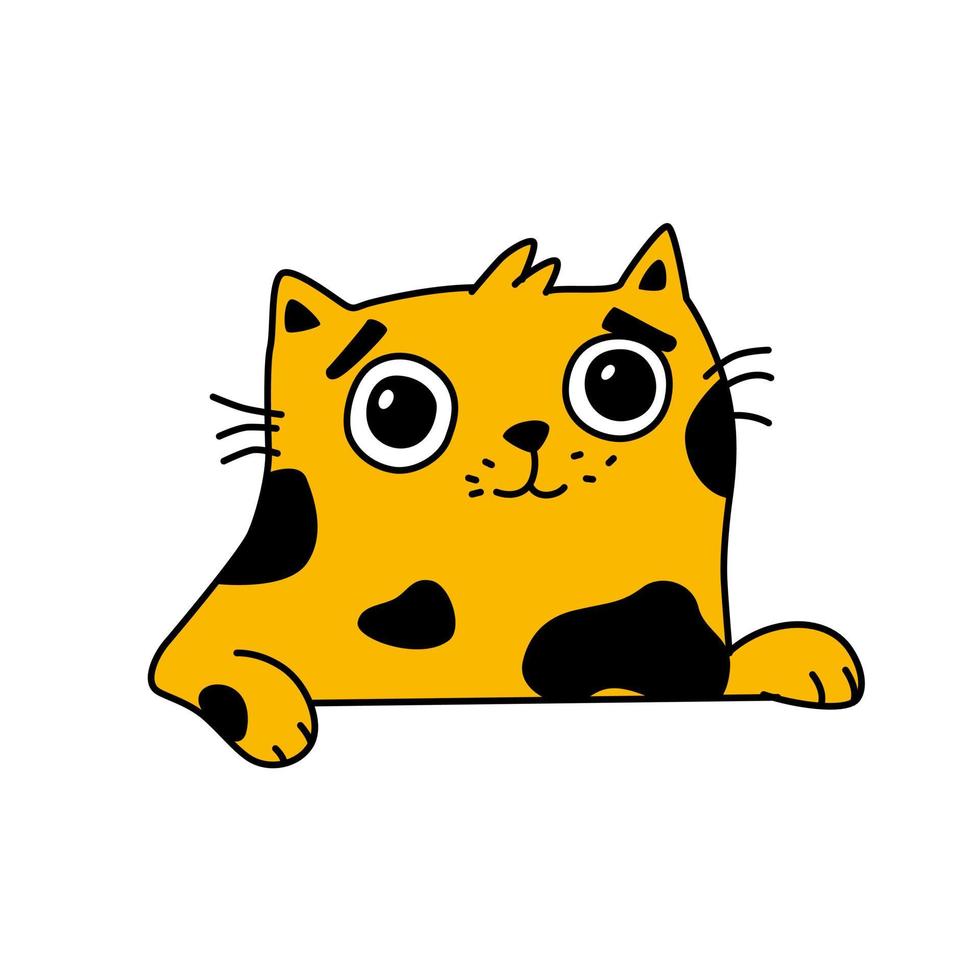 ilustração de um gatinho fofo. vetor. gato fofo amarelo. estilo plano kawaii. vetor