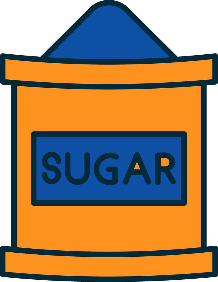 açúcar saco linha preenchidas dois cores ícone vetor