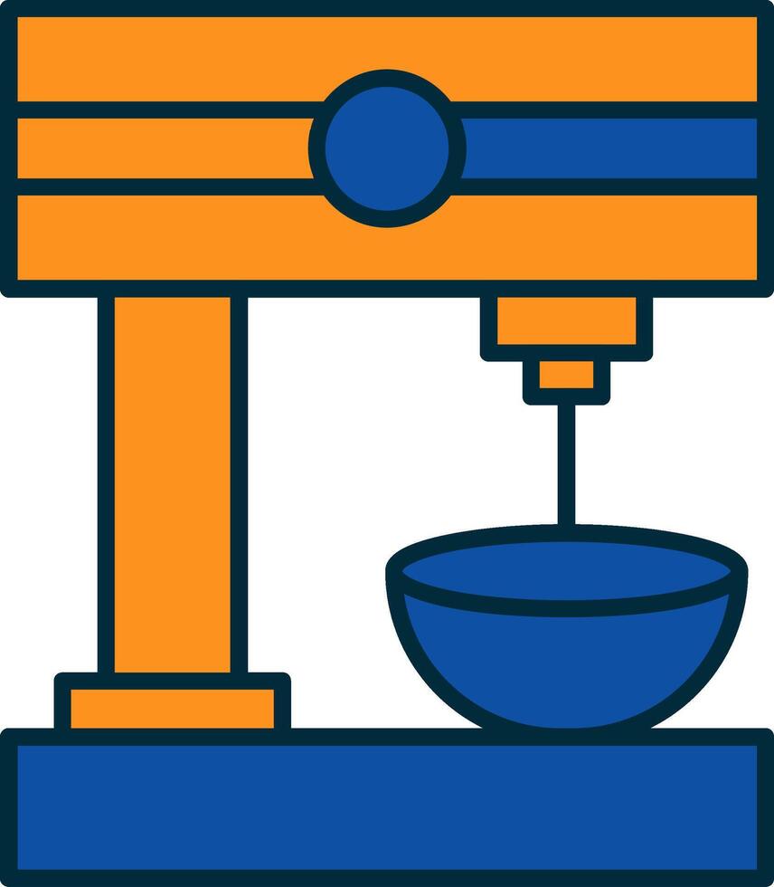 mistura máquina linha preenchidas dois cores ícone vetor