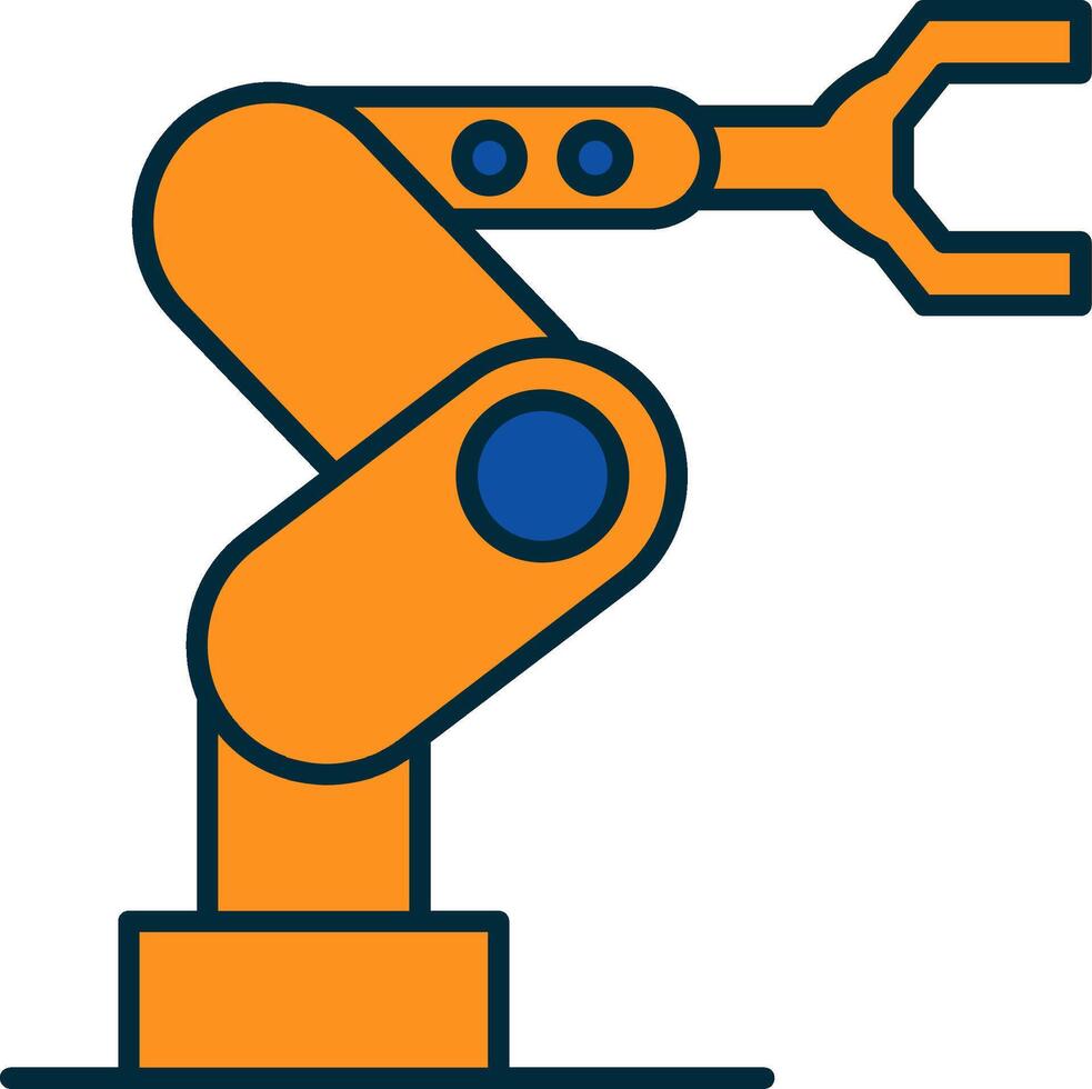 industrial robô linha preenchidas dois cores ícone vetor