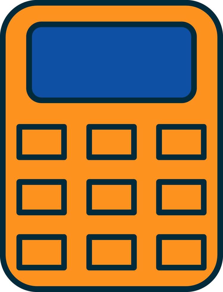 calculadora linha preenchidas dois cores ícone vetor