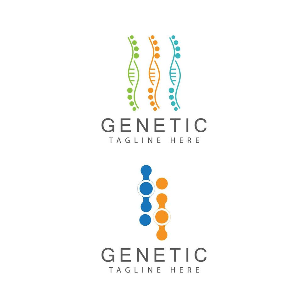 ilustração do símbolo vetorial modelo de logotipo de gene dna vetor