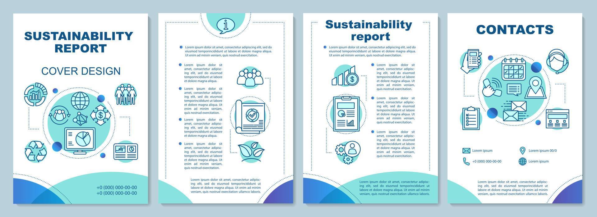 modelo de folheto de relatório de sustentabilidade vetor