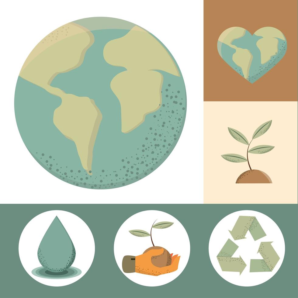 ícones ambientalmente e sustentáveis vetor