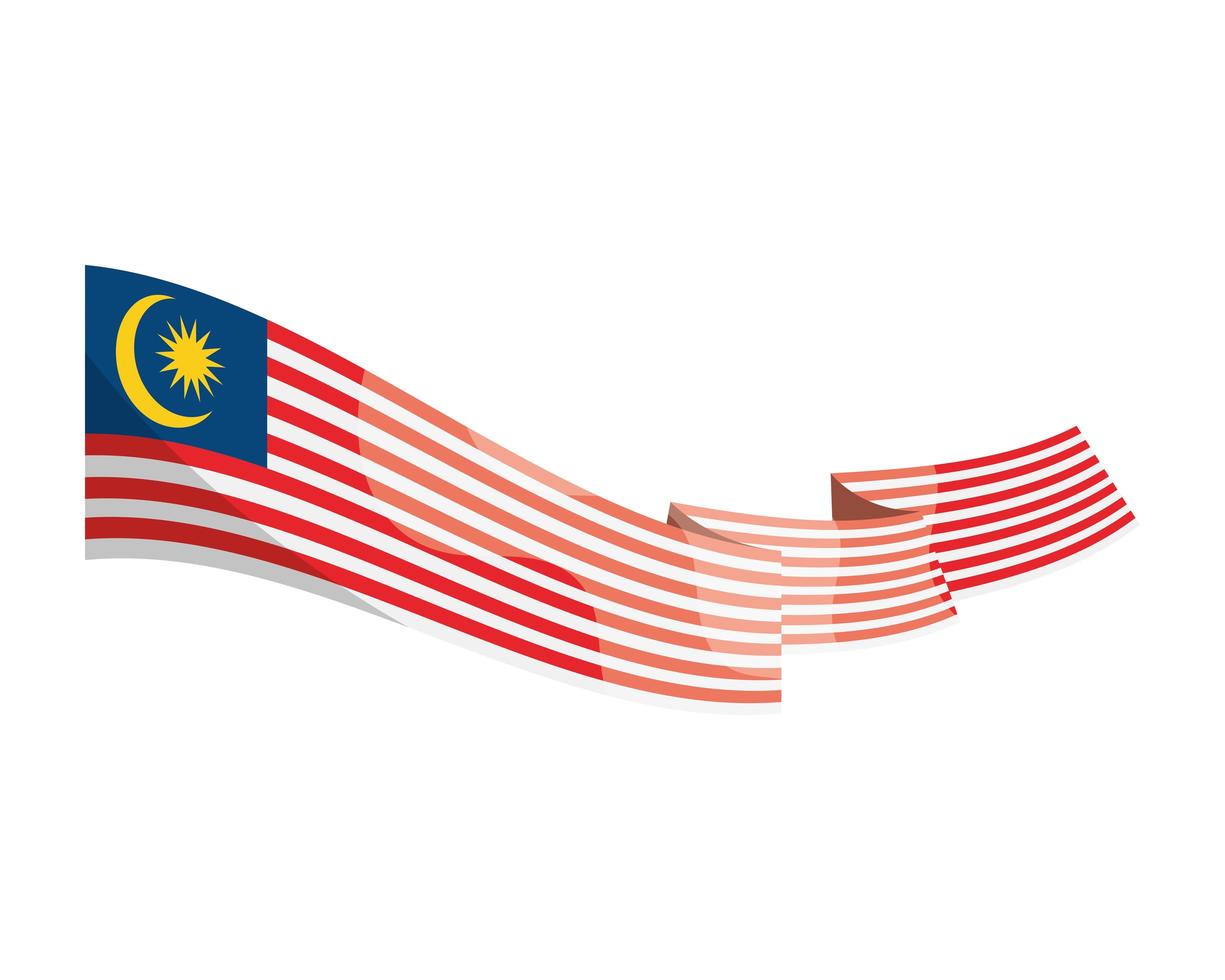 acenando uma grande bandeira na malásia vetor
