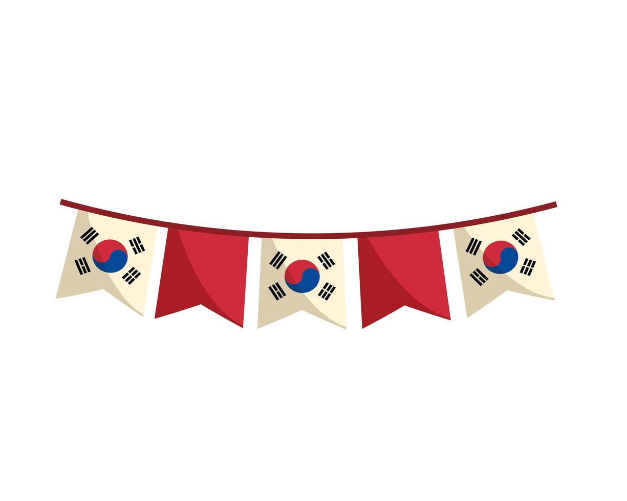decoração coreana de bandeirolas vetor