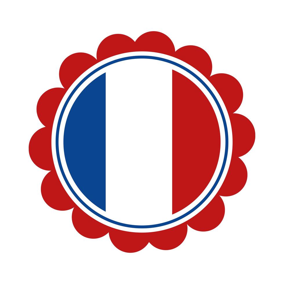 etiqueta bandeira da frança vetor