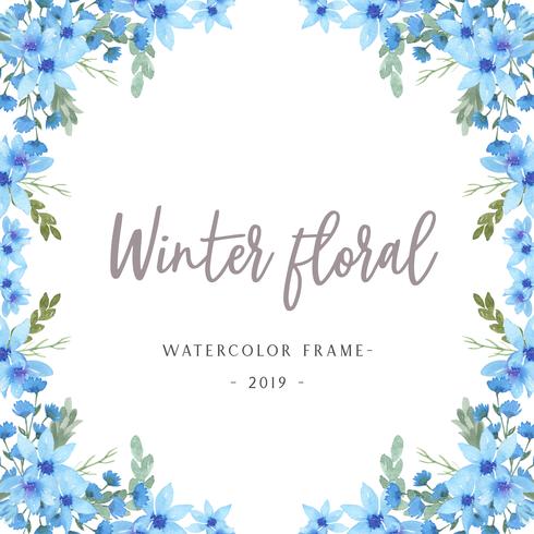 Aquarela floral com borda de quadro de texto, exuberante aquarelle flores pintados à mão isolado no fundo branco. Design de flores decoração para cartão, salvar a data, cartões de convite de casamento, cartaz, banner. vetor