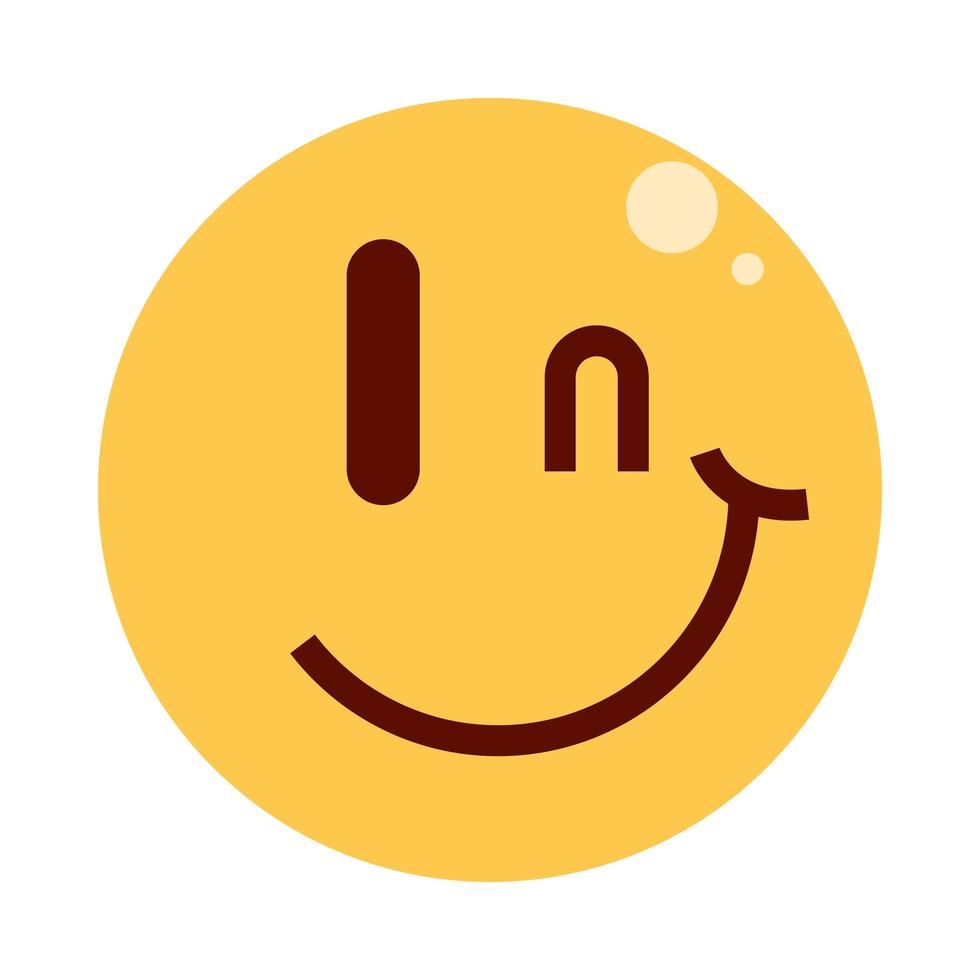 emoticon pisca e sorri vetor