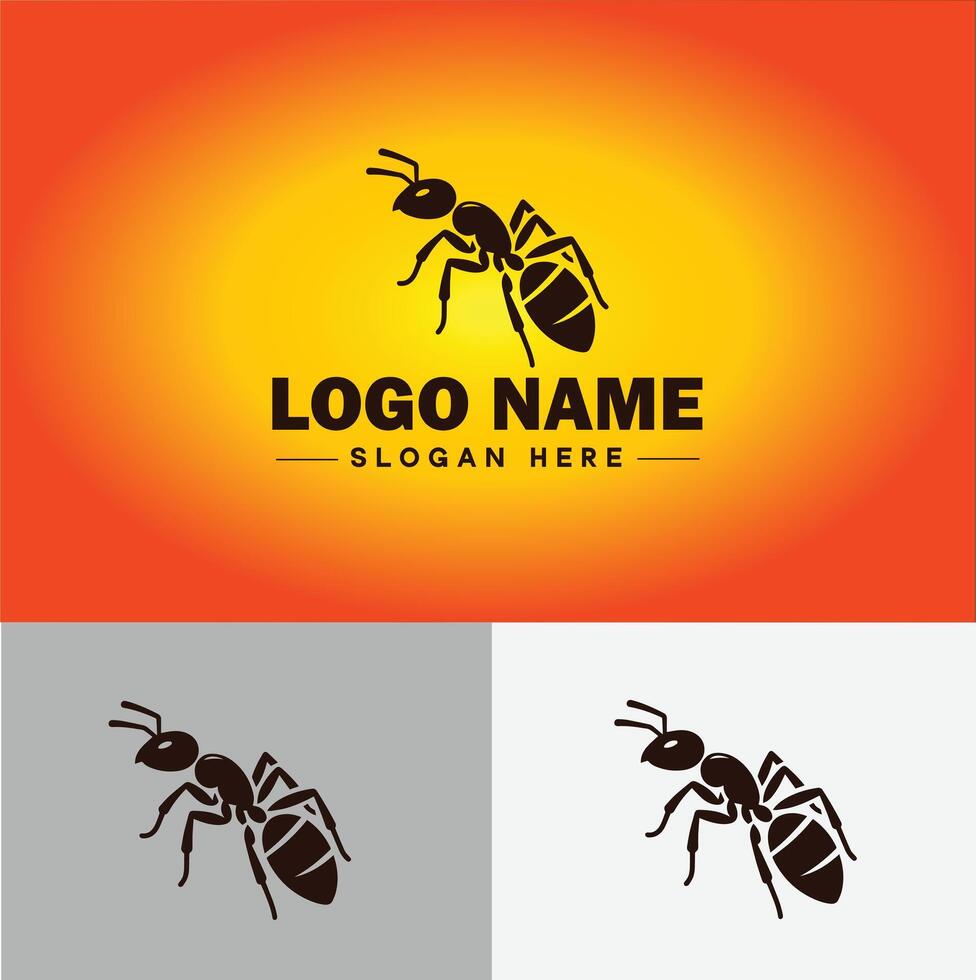 formiga logotipo insetos ícone companhia marca o negócio formiga logotipo modelo editável vetor