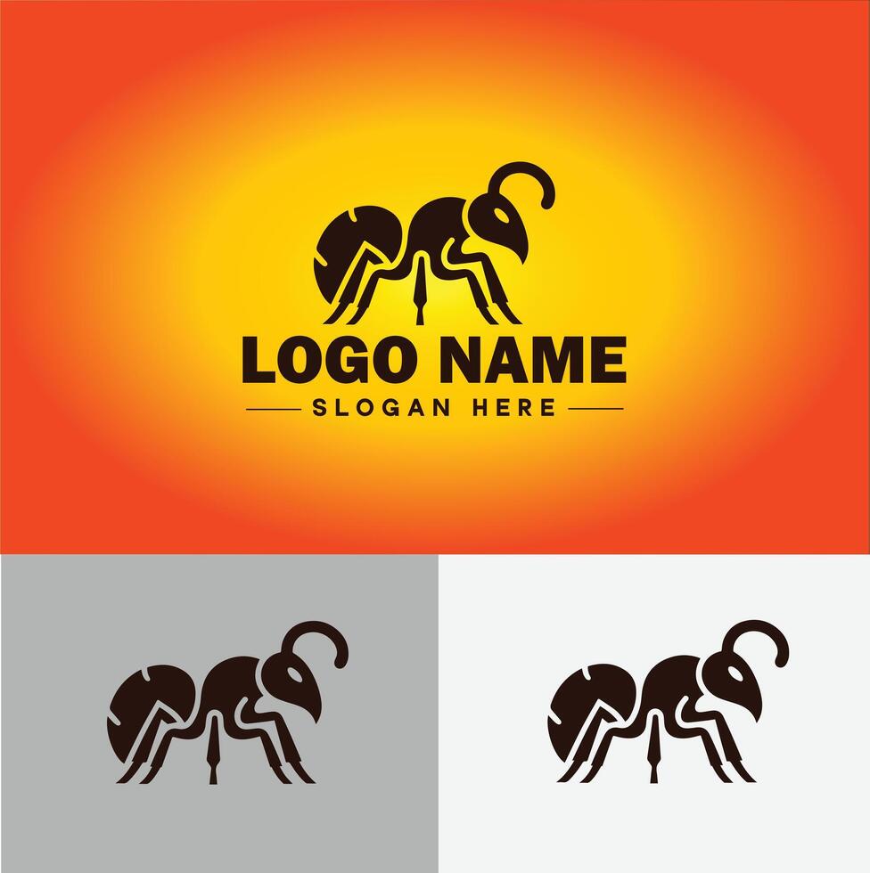 formiga logotipo insetos ícone companhia marca o negócio formiga logotipo modelo editável vetor