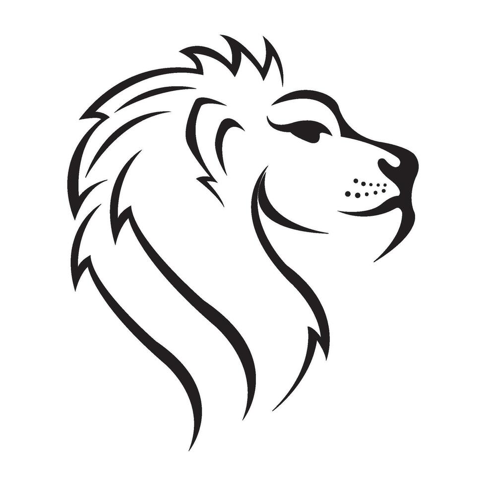 modelo de design de vetor de logotipo de ícone de cabeça de leão