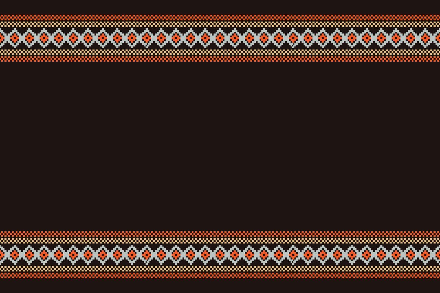 étnico geométrico tecido padronizar Cruz ponto.ikat bordado étnico oriental pixel padronizar Castanho fundo. resumo,vetor,ilustração. textura,vestuário,cachecol,decoração,motivos,seda papel de parede. vetor