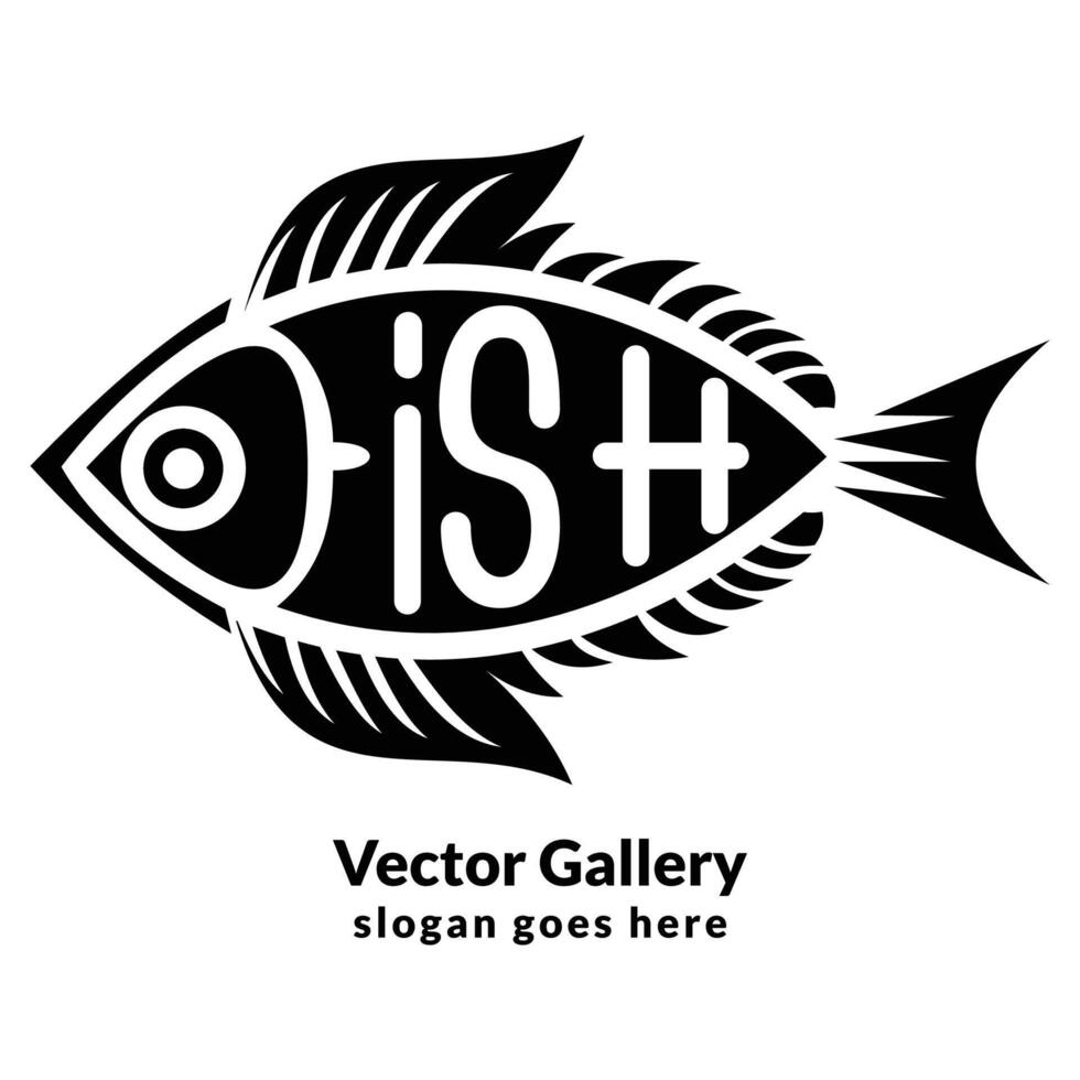 vetor peixe logotipo com moderno minimalista conceito