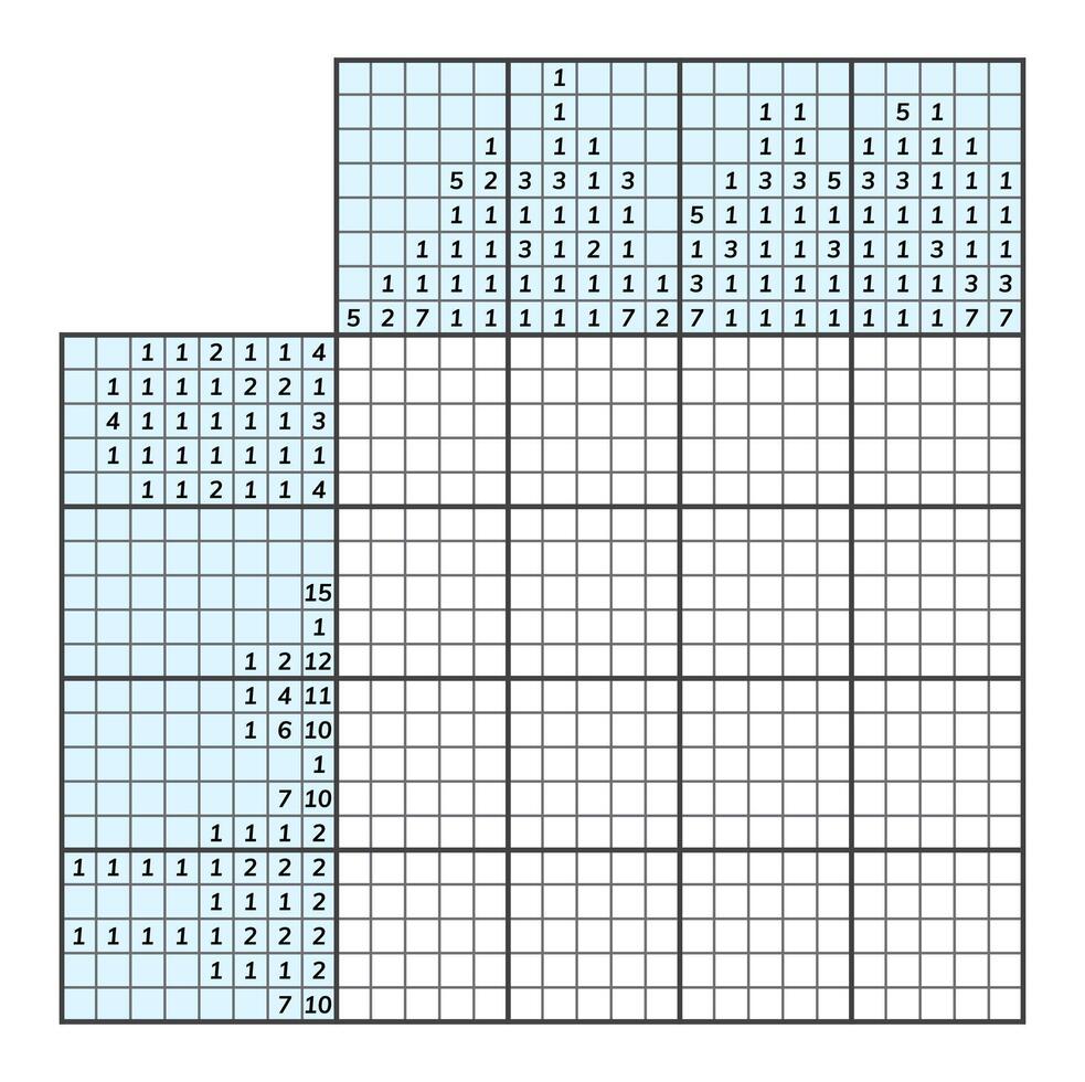 japonês palavras cruzadas quebra-cabeça. crianças e adulto matemático mosaico. nonograma. lógica enigma jogo. digital rebus. vetor ilustração