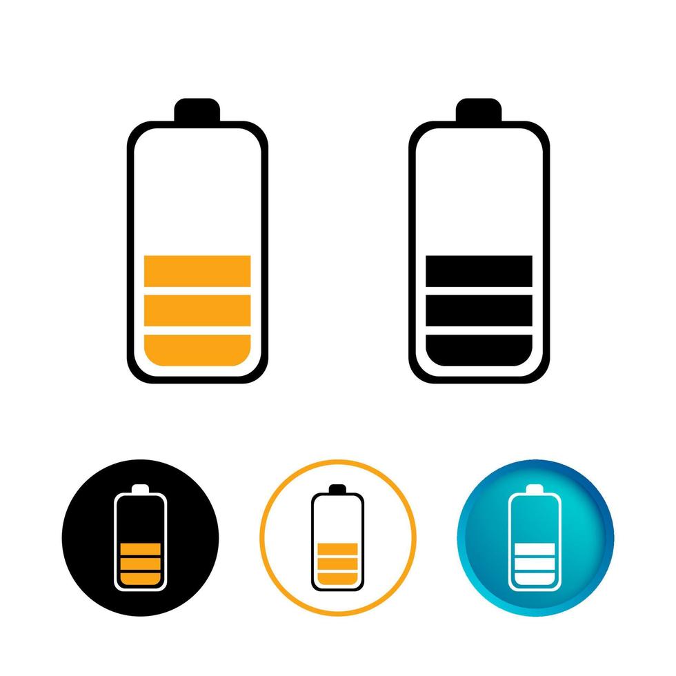conjunto abstrato de ícones de meia carga da bateria vetor