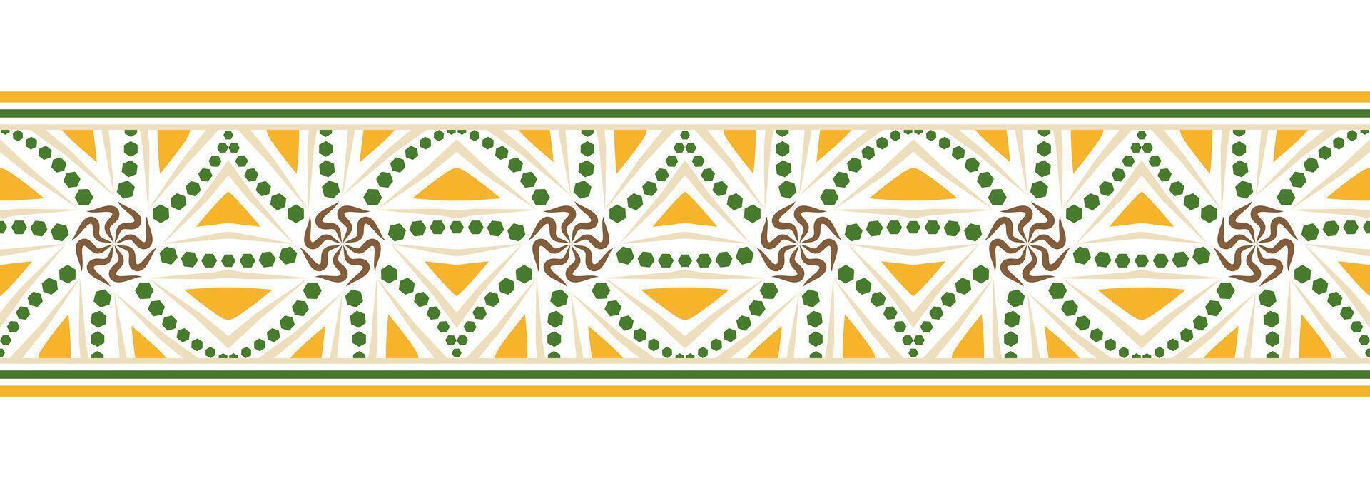 fronteira linha desatado fundo. decorativo Projeto desatado ornamental mosaico fronteira padronizar. islâmico, indiano, árabe motivos. abstrato flor vetor