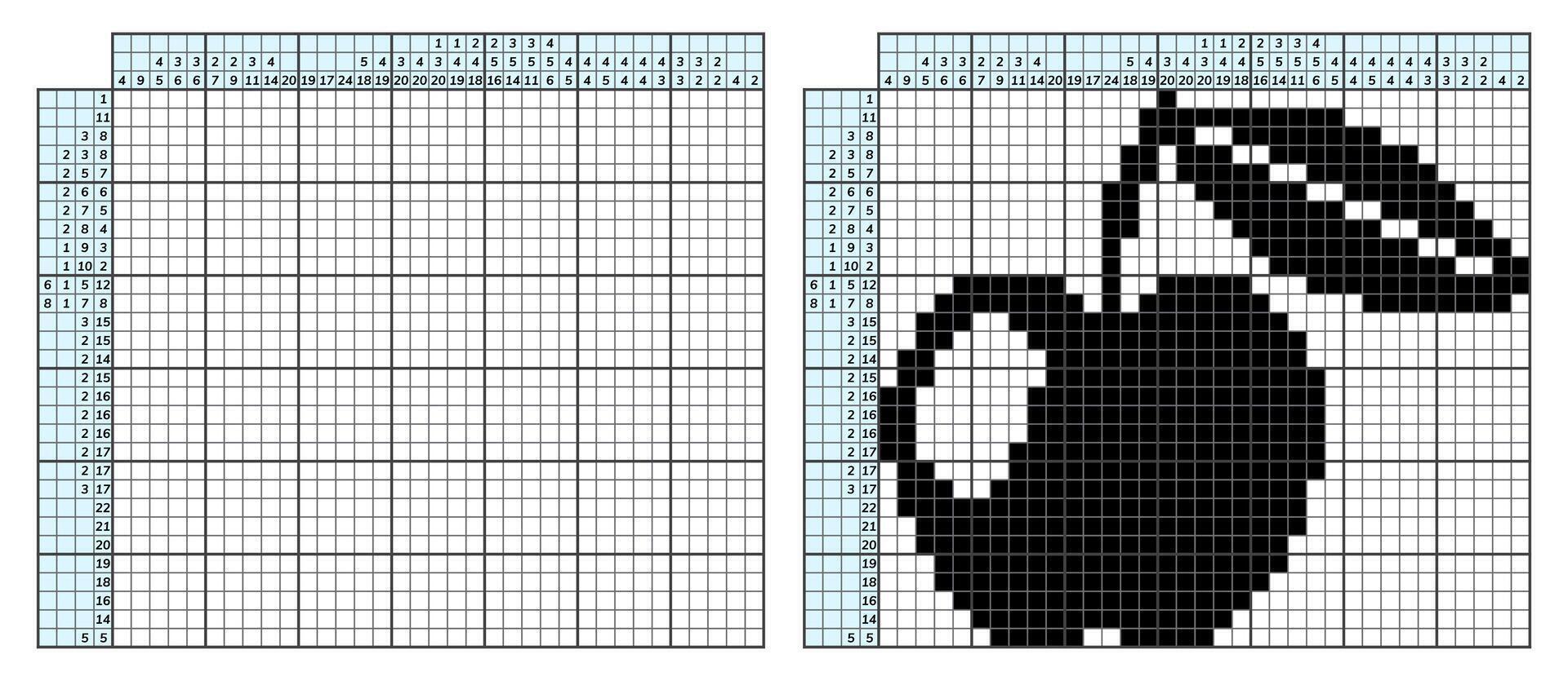 japonês palavras cruzadas quebra-cabeça. crianças e adulto matemático mosaico. nonograma. lógica enigma jogo. digital rebus. vetor ilustração