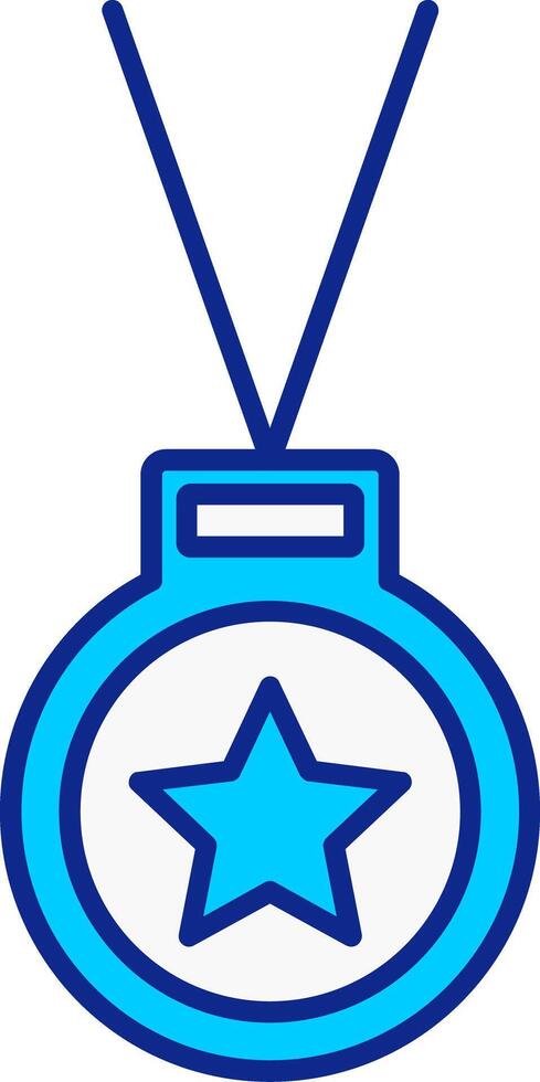 medalha azul preenchidas ícone vetor