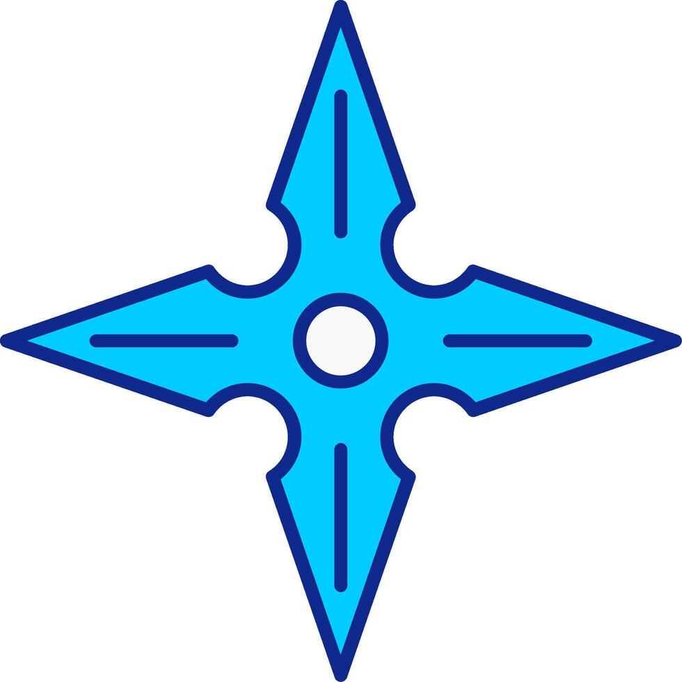 Shuriken azul preenchidas ícone vetor
