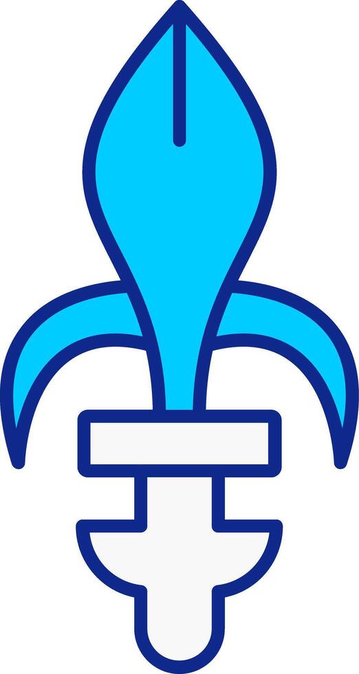 fleur de lis azul preenchidas ícone vetor