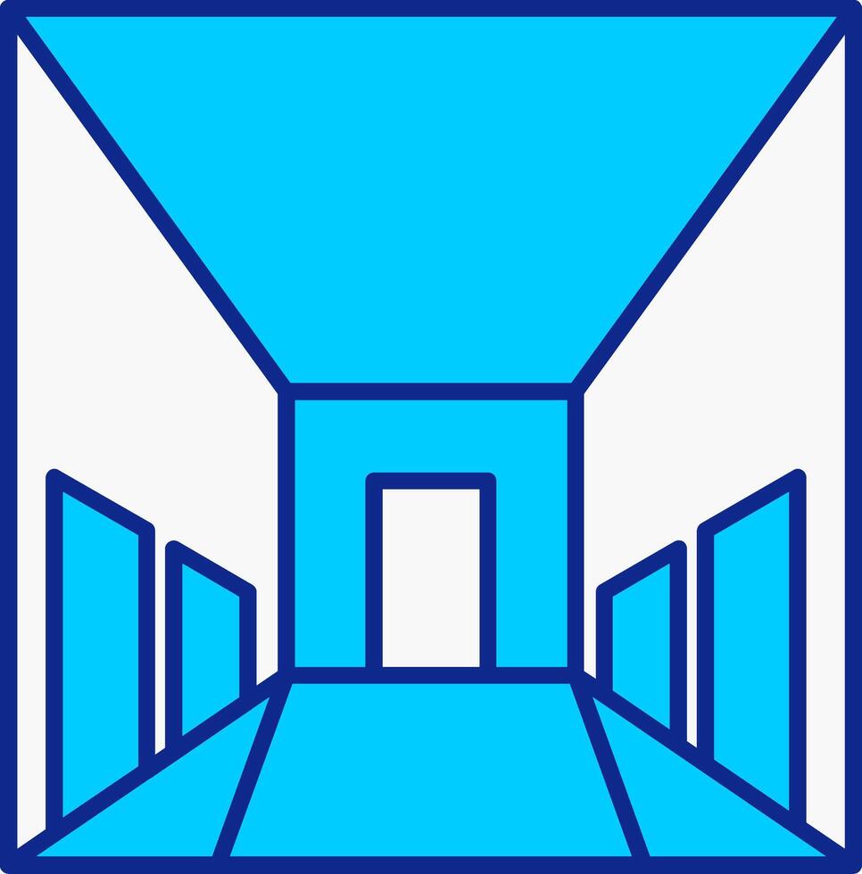 corredor azul preenchidas ícone vetor