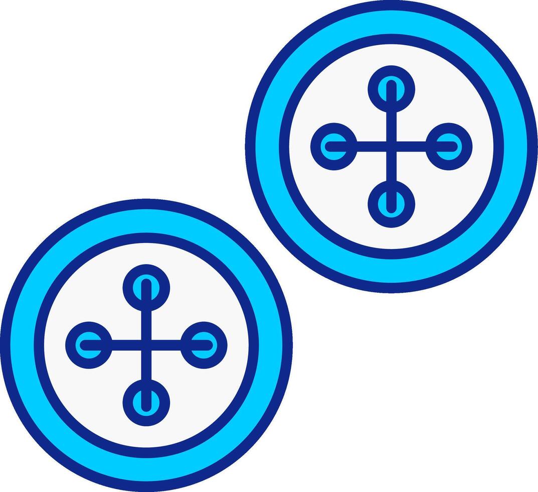 botões azul preenchidas ícone vetor