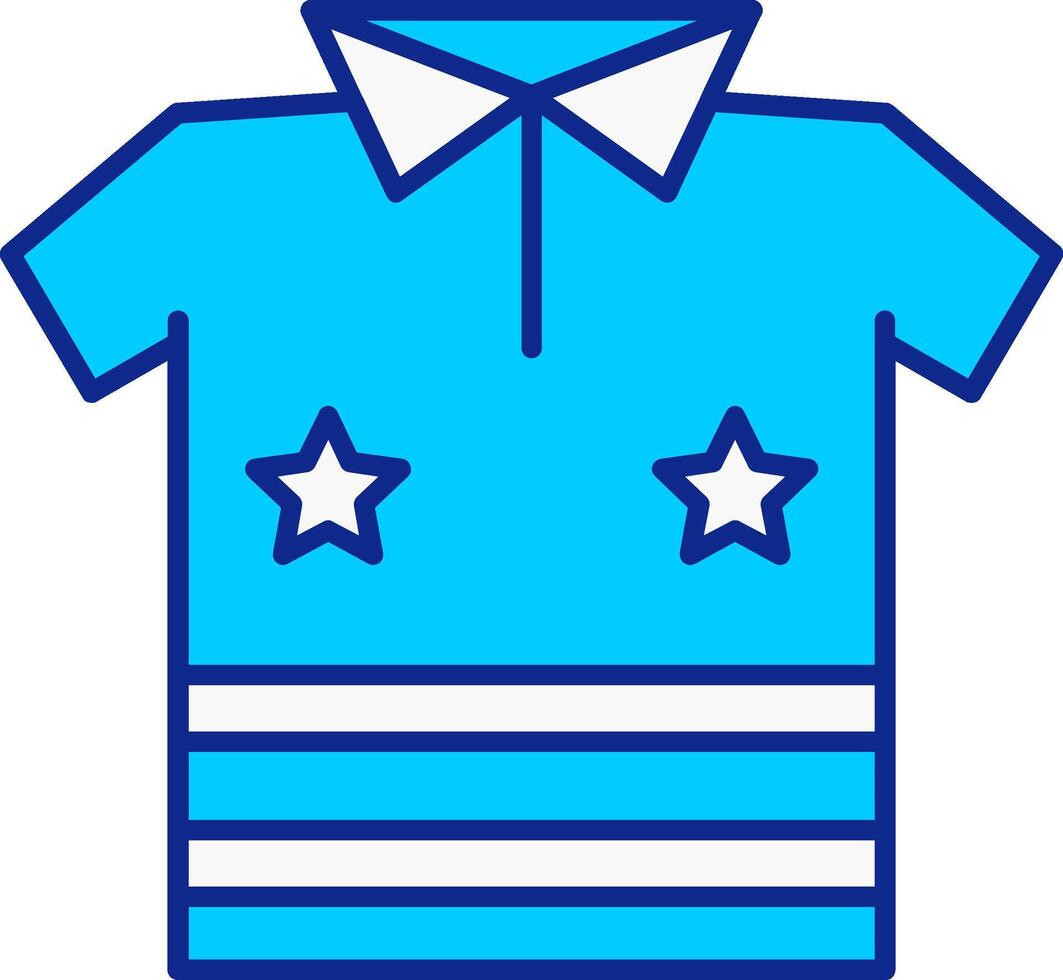 camisa azul preenchidas ícone vetor