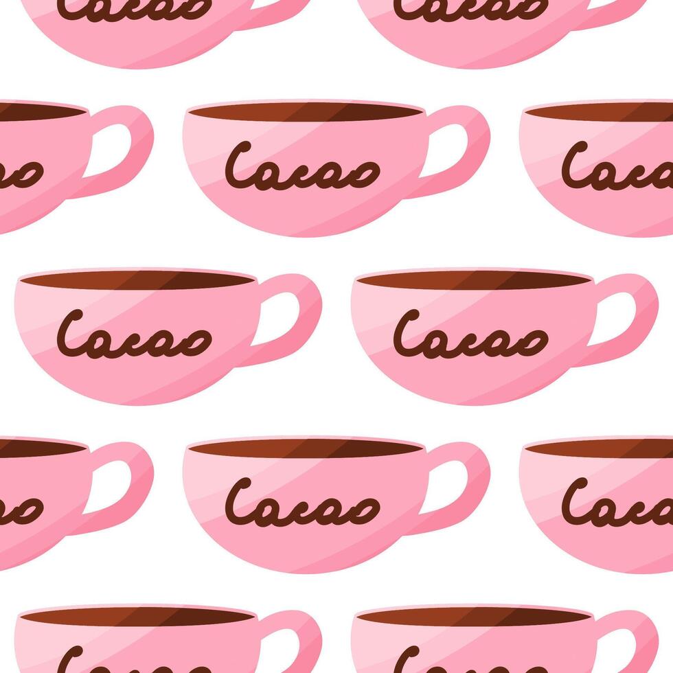 copo beber chá café Rosa padronizar têxtil vetor