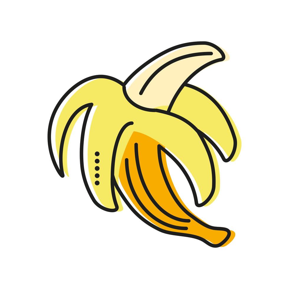 banana fruta retrô vetor