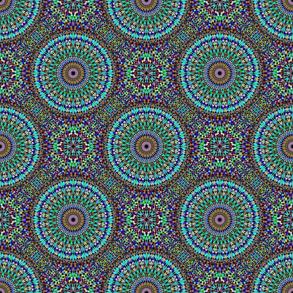 abstrato geométrico desatado mandala mosaico padronizar fundo - elegante multicolorido oriental floral espiritual boêmio vetor arte