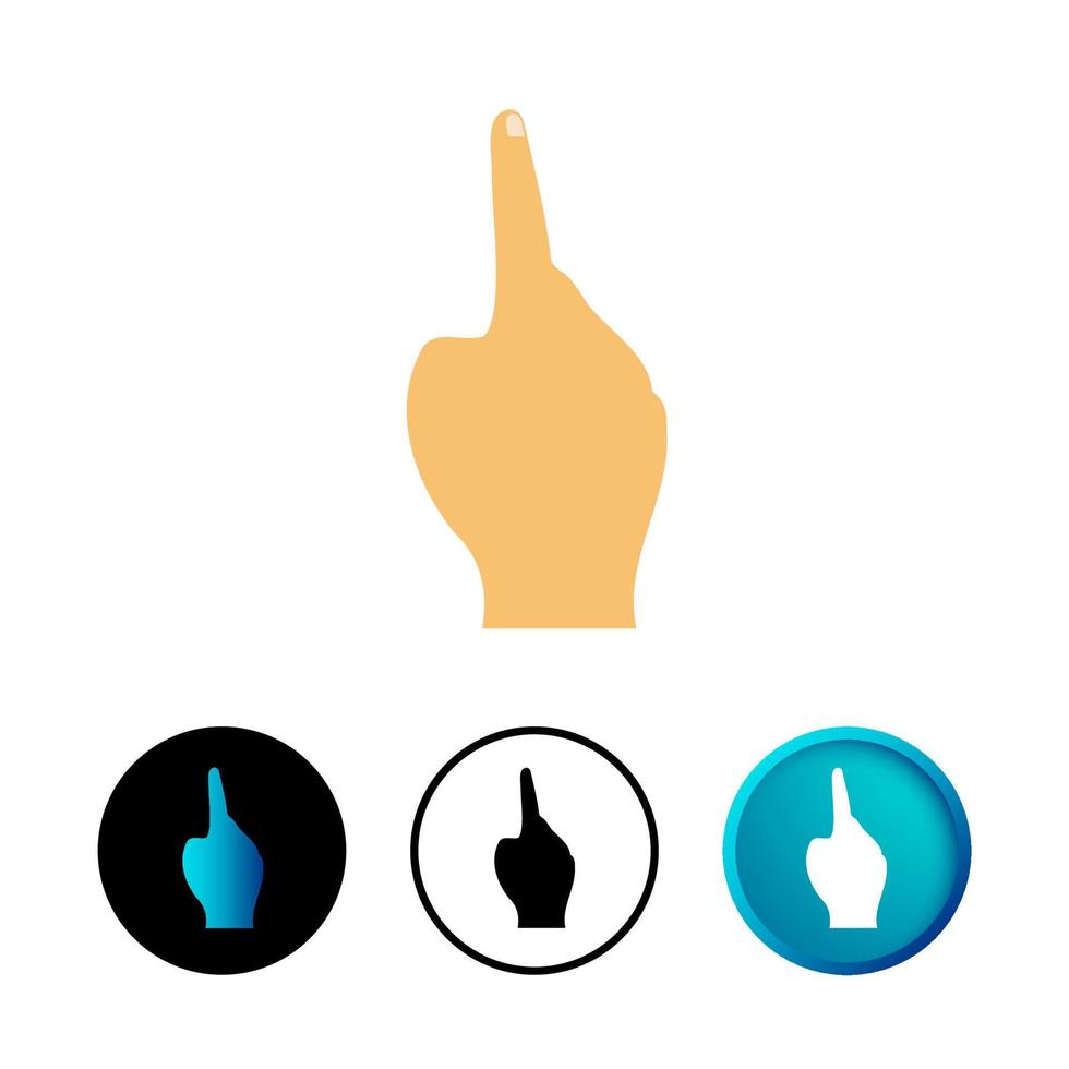 ilustração abstrata do ícone de gesto de mão com um dedo vetor