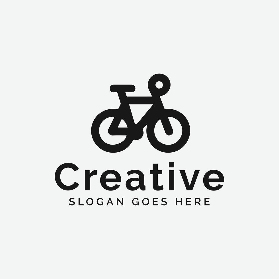 minimalista bicicleta logotipo Projeto contra uma branco fundo para criativo branding vetor