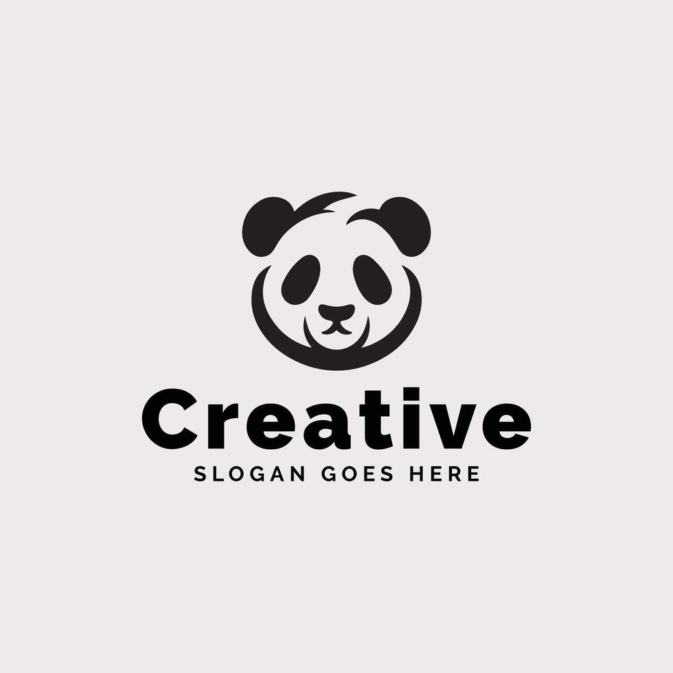 atraente panda logotipo exibindo moderno gráfico Projeto elementos e criativo slogan integração vetor