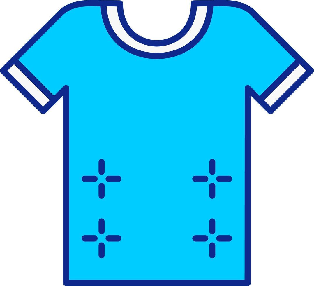 camisa azul preenchidas ícone vetor