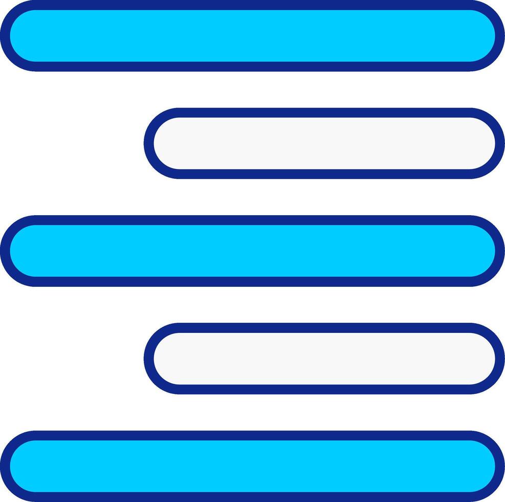 horizontal certo alinhar azul preenchidas ícone vetor