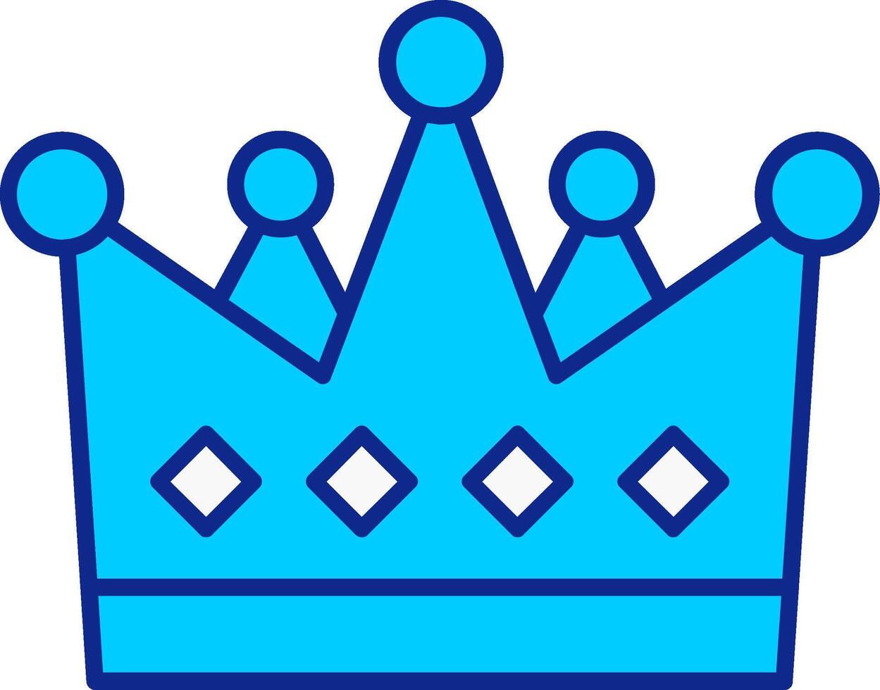 coroa azul preenchidas ícone vetor
