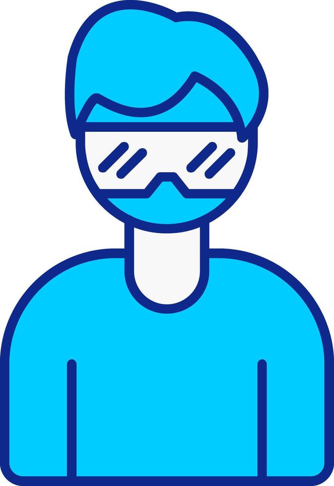virtual óculos azul preenchidas ícone vetor