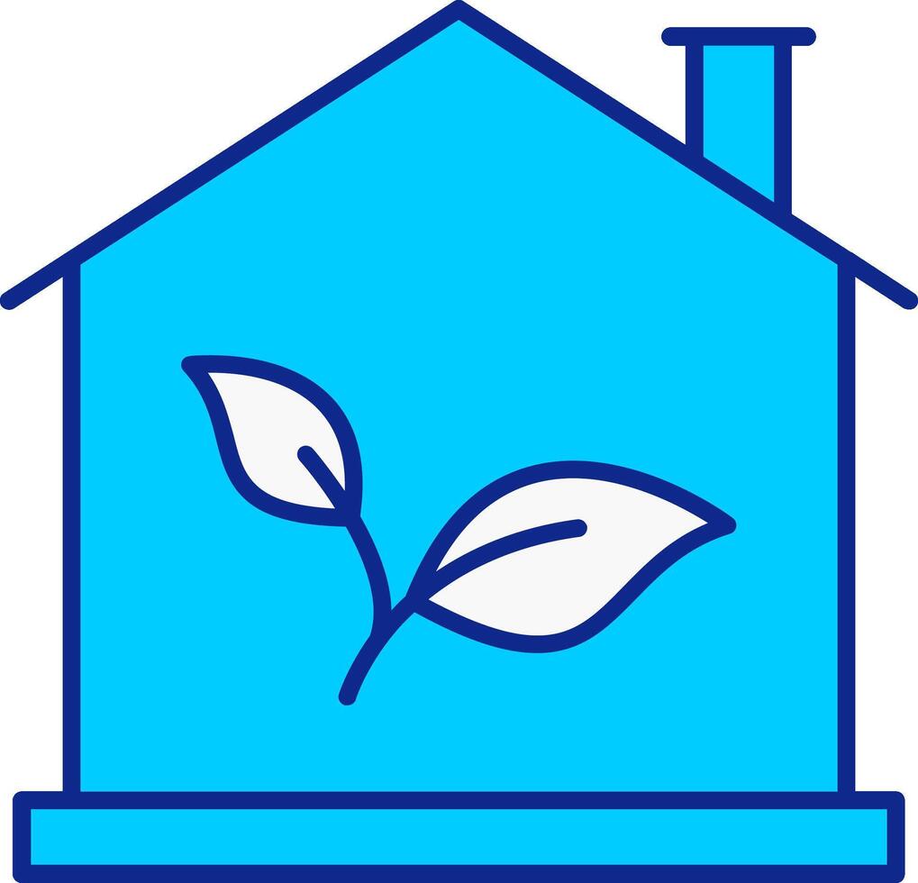 eco casa azul preenchidas ícone vetor