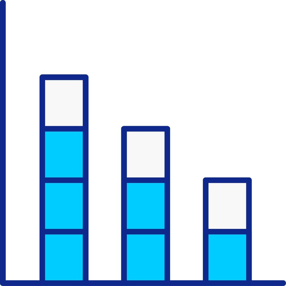 Barra gráfico azul preenchidas ícone vetor