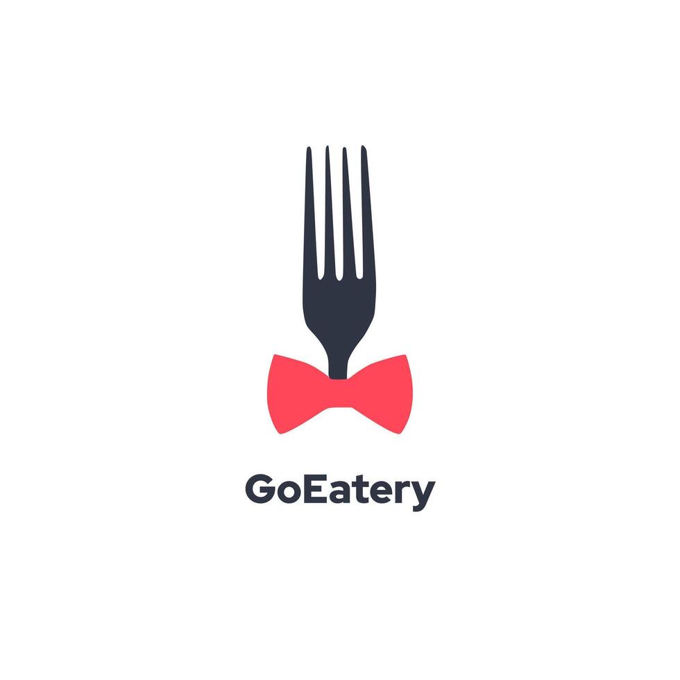 restaurante - incorpora uma garfo e arco gravata logotipo ícone, servindo Como uma vetor conceito para restaurantes, cafés, bares, e velozes Comida estabelecimentos.