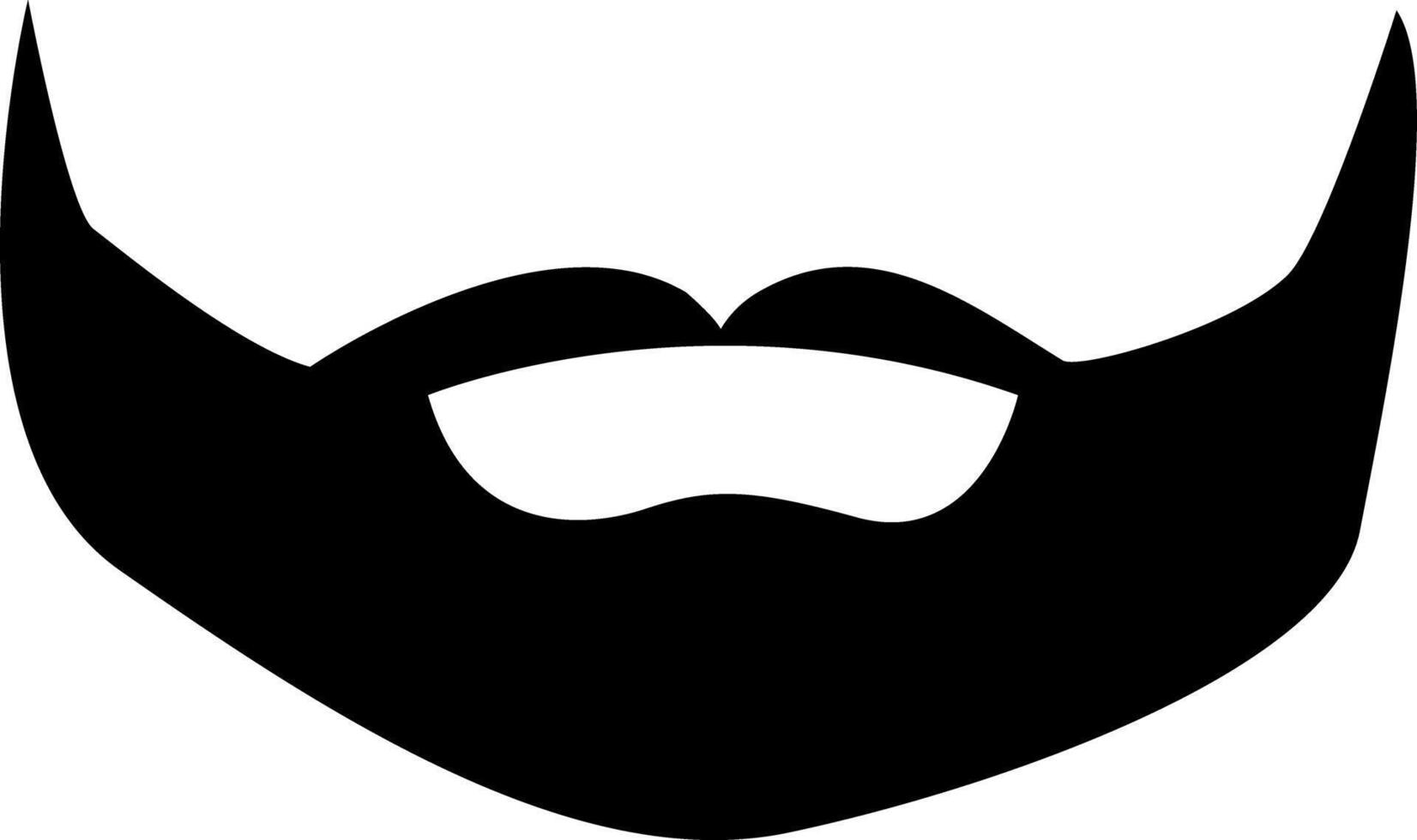 bigode ícone Preto e branco. vetor ilustração.