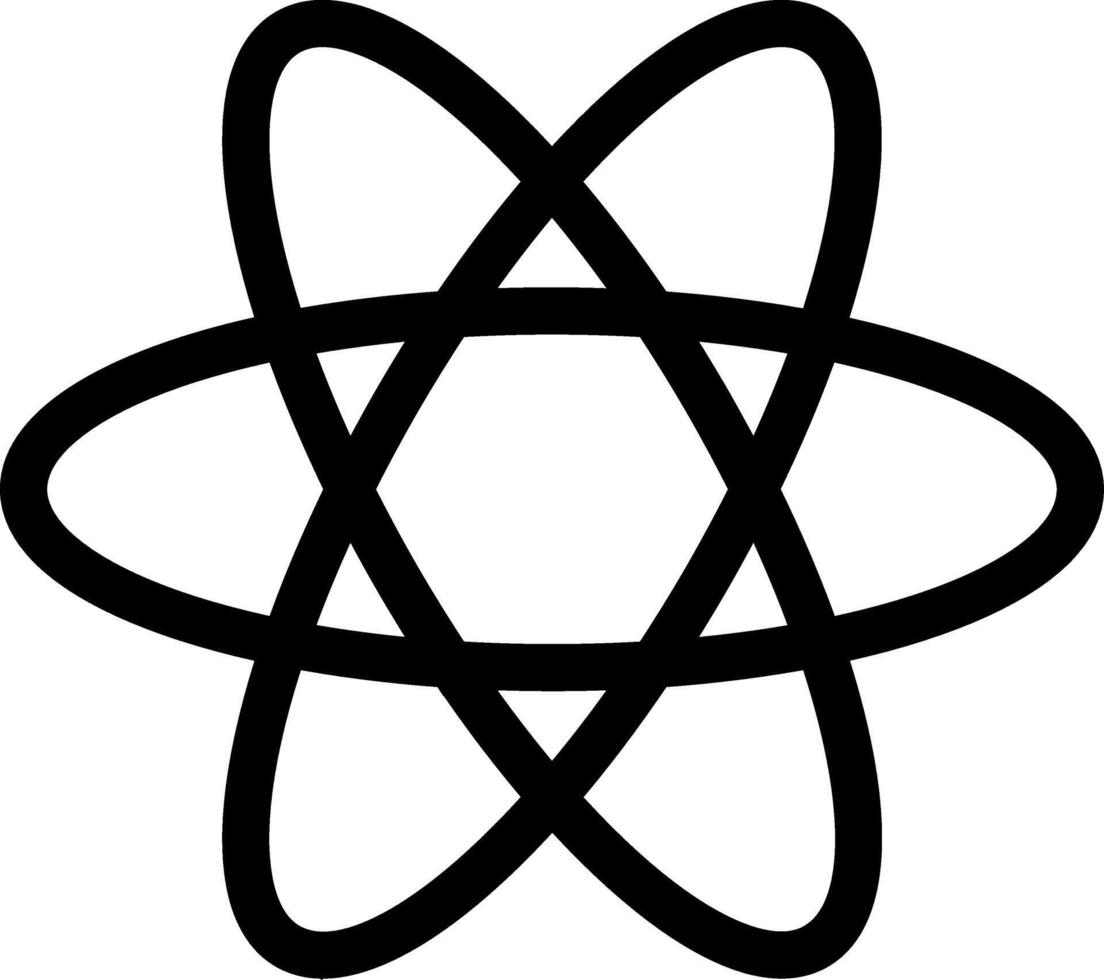 reagir e átomo logotipos com nuclear e íon vetores